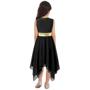 Đầm Nhảy Múa Bé Gái Kim Loại Không Tay Viền Bất Đối Xứng - Giá Ưu Đãi 331.560₫
