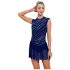 Đầm Nhảy Múa Ruched Nữ Nyeemya Cổ Tròn Không Tay Kim Cương Giả Tôn Lở Lưng - 626.400 VND 6