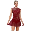 Đầm Nhảy Múa Ruched Nữ Nyeemya Cổ Tròn Không Tay Kim Cương Giả Tôn Lở Lưng - 626.400 VND 8