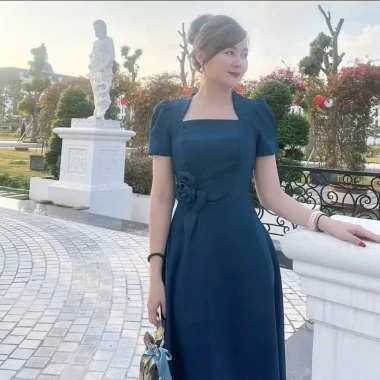 Đầm Nữ Cổ Vuông Dáng Xòe Đính 4 Nơ To Eo - Thiết Kế Cực Đẹp, Giá Ưu Đãi 169k