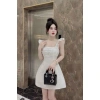 Đầm nữ sang chảnh cúp ngực 2 dây cánh tiên, chân váy A hoa 3D đá Giá 196k