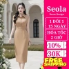 Đầm Ôm Body Công Sở DS7.004 DVC Nâu Be Cổ Sơ Mi Sát Nách Thanh Lịch Giá 480k