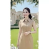 Đầm Ôm Body Công Sở DS7.004 DVC Nâu Be Cổ Sơ Mi Sát Nách Thanh Lịch Giá 480k 2