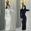 Đầm ôm body nữ cổ lọ tay dài, đen trắng - Tiệc Noel, Tết, chụp ảnh, giá 135.000₫ 6