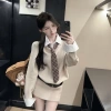 Đầm Polo nữ cổ áo sơ mi, dệt kim bên trong, gợi cảm mùa thu đông - Giá 162k 10