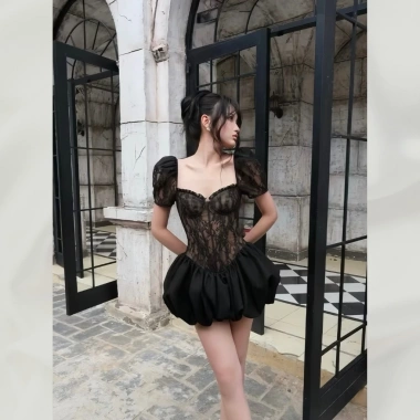 Đầm ren cúp ngực, eo corset, lót trong tiểu thư ballet core - 384.999₫ 7