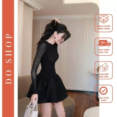 Đầm ren tay dài phối tùng xòe 3 lớp, lót quần R7 - Sang chảnh, chỉ 380.000₫ 9