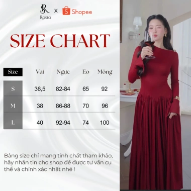 Đầm Rosia cao cấp dáng xoè, váy dài tay sang chảnh, giá 1.19 triệu - tiệc, chơi, Tết 2