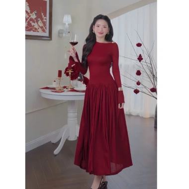 Đầm Rosia cao cấp dáng xoè, váy dài tay sang chảnh, giá 1.19 triệu - tiệc, chơi, Tết 3