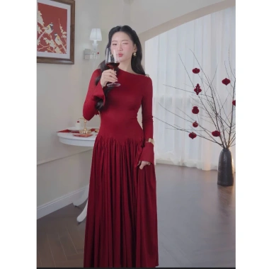 Đầm Rosia cao cấp dáng xoè, váy dài tay sang chảnh, giá 1.19 triệu - tiệc, chơi, Tết 6