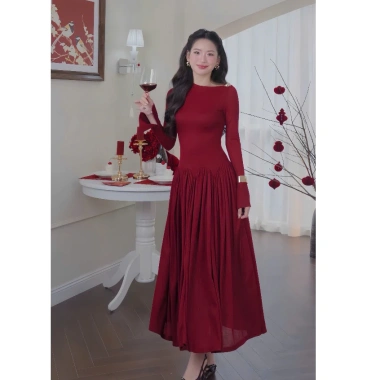 Đầm Rosia cao cấp dáng xoè, váy dài tay sang chảnh, giá 1.19 triệu - tiệc, chơi, Tết 10