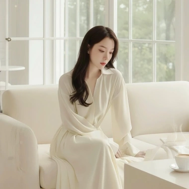Đầm sơ mi cao cấp Shi Shang - Váy tốt nghiệp dài, chân váy xoè nhẹ nhàng, chỉ 357.000 VND