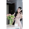 Đầm sơ mi cổ trụ dáng dài tay lỡ đính hoa 3D – Thanh lịch sang trọng, giá 438k 7