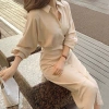 Đầm sơ mi công sở cánh dơi thắt eo - xanh đen nude sang trọng, giảm giá 161k 7