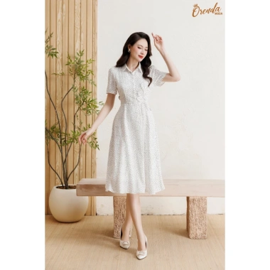 Đầm sơ mi hoa nở 3D ORENDA MODA - Dây đai rời, thiết kế thời thượng, giảm giá 18% chỉ 396k 5