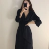 Đầm sơ mi lụa trơn dáng xuông thắt eo công sở phong cách Hàn Quốc - Giá chỉ 350.000 VND 7