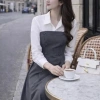 Đầm sơ mi phối yếm nữ cao cấp - Váy công sở dài sang trọng, giảm giá 559k, mã VT24.201 3