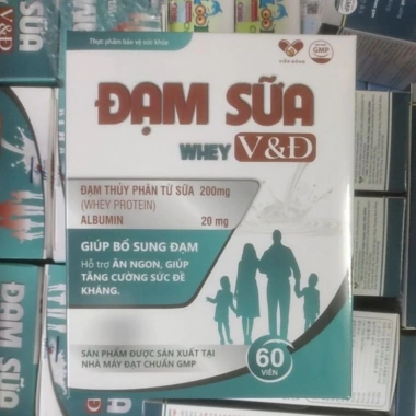 Đạm sữa Whey V&Đ 60 viên Tăng sức đề kháng, bổ sung dưỡng chất, chỉ 180.000 VND