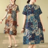 Đầm sườn xám retro hoa vải lanh - phong cách mùa hè, giảm giá 20% chỉ 388.121₫