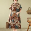 Đầm sườn xám retro hoa vải lanh - phong cách mùa hè, giảm giá 20% chỉ 388.121₫ 3
