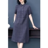 Đầm suông công sở bổ trụ cổ sơ mi 1 túi ốp ngực - Vải linen bột mềm mát, form suông, chỉ 319k