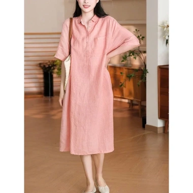 Đầm suông công sở SLINEN cổ sơ mi tay lỡ, túi ốp ngực, vải Linen bột Premium, không kén dáng – 319k 7 Đầm suông công sở SLINEN cổ sơ mi tay lỡ, túi ốp ngực, vải Linen bột Premium, không kén dáng – 319k 7