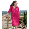 Đầm suông công sở SLINEN tay lỡ nẹp, cổ đức, túi sườn - Linen bột, giá 329k 5