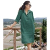 Đầm suông công sở SLINEN tay lỡ nẹp, cổ đức, túi sườn - Linen bột, giá 329k 7