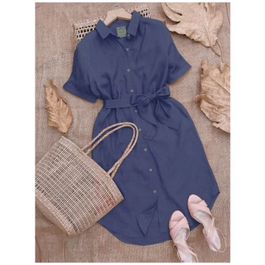Đầm Suông Sơ Mi Linen Cao Cấp – Mát Mẻ, Thoải Mái, Tôn Dáng, Phù Hợp Văn Phòng, Giá 329.000₫ 7