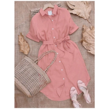 Đầm Suông Sơ Mi Linen Cao Cấp – Mát Mẻ, Thoải Mái, Tôn Dáng, Phù Hợp Văn Phòng, Giá 329.000₫ 8