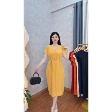 Đầm Suông Trung Niên Lụa Mango Đính Ngọc Trai Size 47-75kg Có Túi, Khóa Giọt Nước, Giá 140k