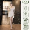 Đầm tay dài mút ren 3 lớp đính hoa, tôn dáng tiểu thư R6 DOLi – 396.000₫