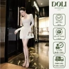 Đầm tay dài mút ren 3 lớp đính hoa, tôn dáng tiểu thư R6 DOLi – 396.000₫ 2