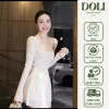 Đầm tay dài mút ren 3 lớp đính hoa, tôn dáng tiểu thư R6 DOLi – 396.000₫ 5