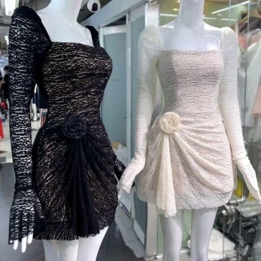 Đầm tay dài mút ren 3 lớp đính hoa, tôn dáng tiểu thư R6 DOLi – 396.000₫ 8
