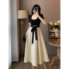 Đầm tay ngắn bigsize nữ đen tiệc sang chảnh, cổ vuông công sở, mẹ trung niên tiểu thư – Giá 159.000đ 3