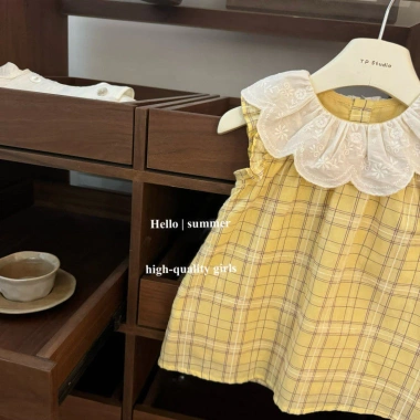 Đầm thêu kẻ sọc vàng bé 0-3 tuổi mùa hè, nhiệt đới giản dị dễ thương - 198.768₫ 3
