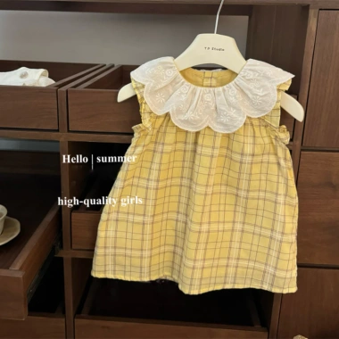 Đầm thêu kẻ sọc vàng bé 0-3 tuổi mùa hè, nhiệt đới giản dị dễ thương - 198.768₫ 6