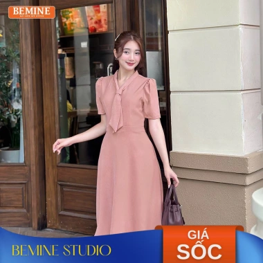 Đầm thiết kế BEMINE cổ tim cách điệu dáng chữ A - Công sở sang trọng, giá 249.000₫