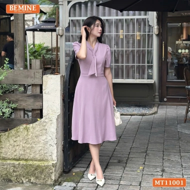 Đầm thiết kế BEMINE cổ tim cách điệu dáng chữ A - Công sở sang trọng, giá 249.000₫