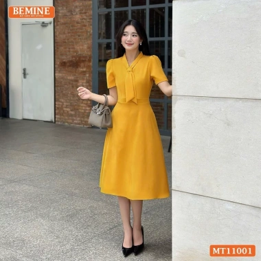 Đầm thiết kế BEMINE cổ tim cách điệu dáng chữ A - Công sở sang trọng, giá 249.000₫