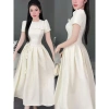 Đầm thiết kế trơn suông thanh lịch dáng dài kết nơ, phù hợp tiệc, công sở, dạo phố – Giá ưu đãi 209.000₫ 4