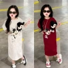 Đầm thun mic bé gái kèm gấu D55 Size 8-35kg giá ưu đãi 129.000 VNĐ