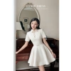 Đầm tiểu thư cổ sen bèo tay cộc - Váy ngắn công sở xòe, thanh lịch, chỉ 319.000₫ 2
