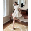 Đầm tiểu thư cổ sen bèo tay cộc - Váy ngắn công sở xòe, thanh lịch, chỉ 319.000₫ 3