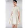 Đầm tiểu thư cổ sen bèo tay cộc - Váy ngắn công sở xòe, thanh lịch, chỉ 319.000₫ 5