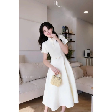 Đầm tiểu thư cổ sen bèo tay cộc - Váy ngắn công sở xòe, thanh lịch, chỉ 319.000₫ 7 Đầm tiểu thư cổ sen bèo tay cộc - Váy ngắn công sở xòe, thanh lịch, chỉ 319.000₫ 7