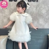 Đầm trắng cổ sen tùng bé gái, váy phối bèo xinh xắn, giá 179.000đ - giảm giá 2