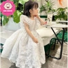 Đầm trắng công chúa 2 lớp cho bé gái 12-35kg dưới 1m30, tay cánh tiên, chỉ 199k