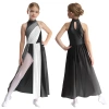 Đầm Trẻ Em Bé Gái Không Tay Mock Cổ, Lỗ Khóa Lưng, Thiết Kế Hiện Đại Lyrical Dance – 477.360₫ 6